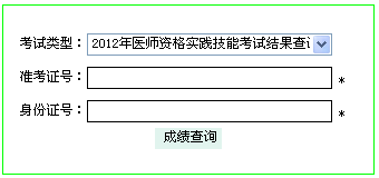 执业医师技能考试成绩查询